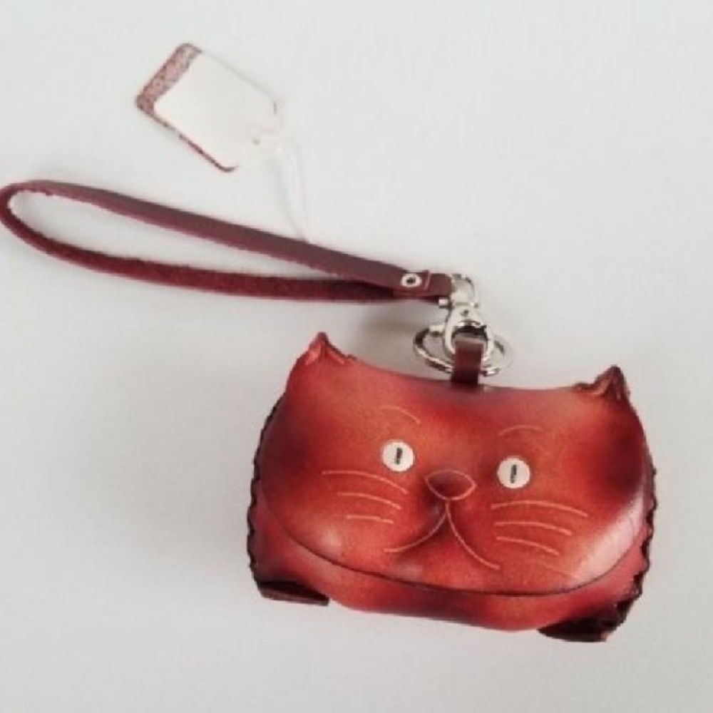 Red Kitty Cat Coin Purse or Wristlet Wallet